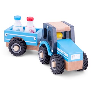 New Classic Toys - Tracteur avec Remorque - Lait de Bidon